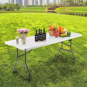 Mesa Plegable Portatil de PVC Color Blanco