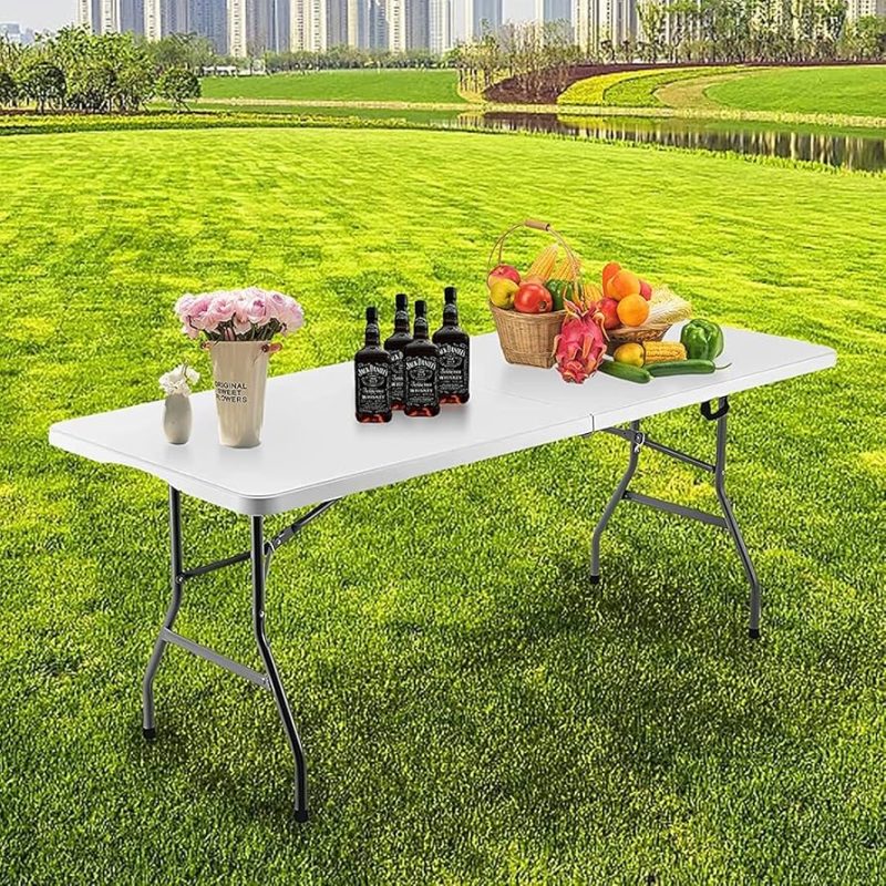 Mesa Plegable Portatil de PVC Color Blanco
