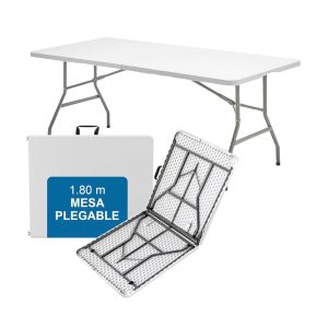 Mesa Plegable Portatil de PVC Color Blanco